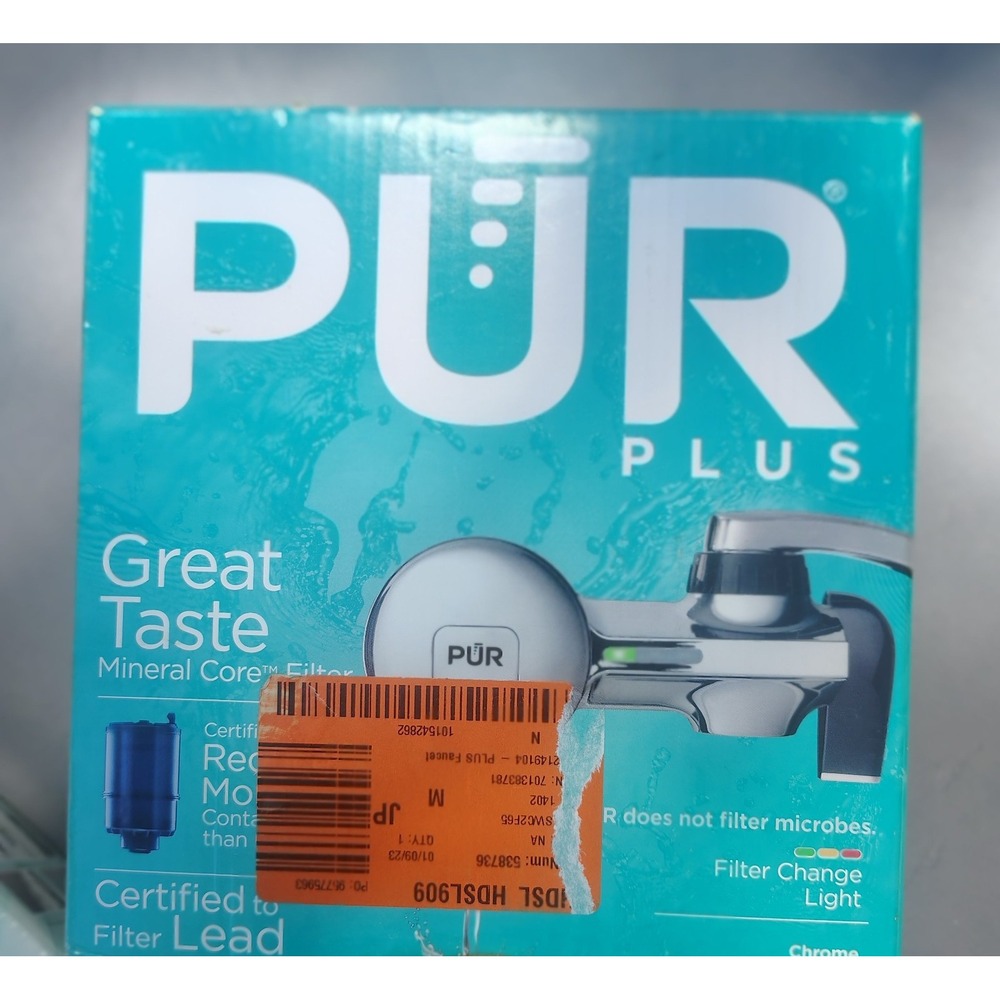 PUR PLUS Faucet Mount Water Filtration System Chrome w/ 2 Filters PFM400HVP New